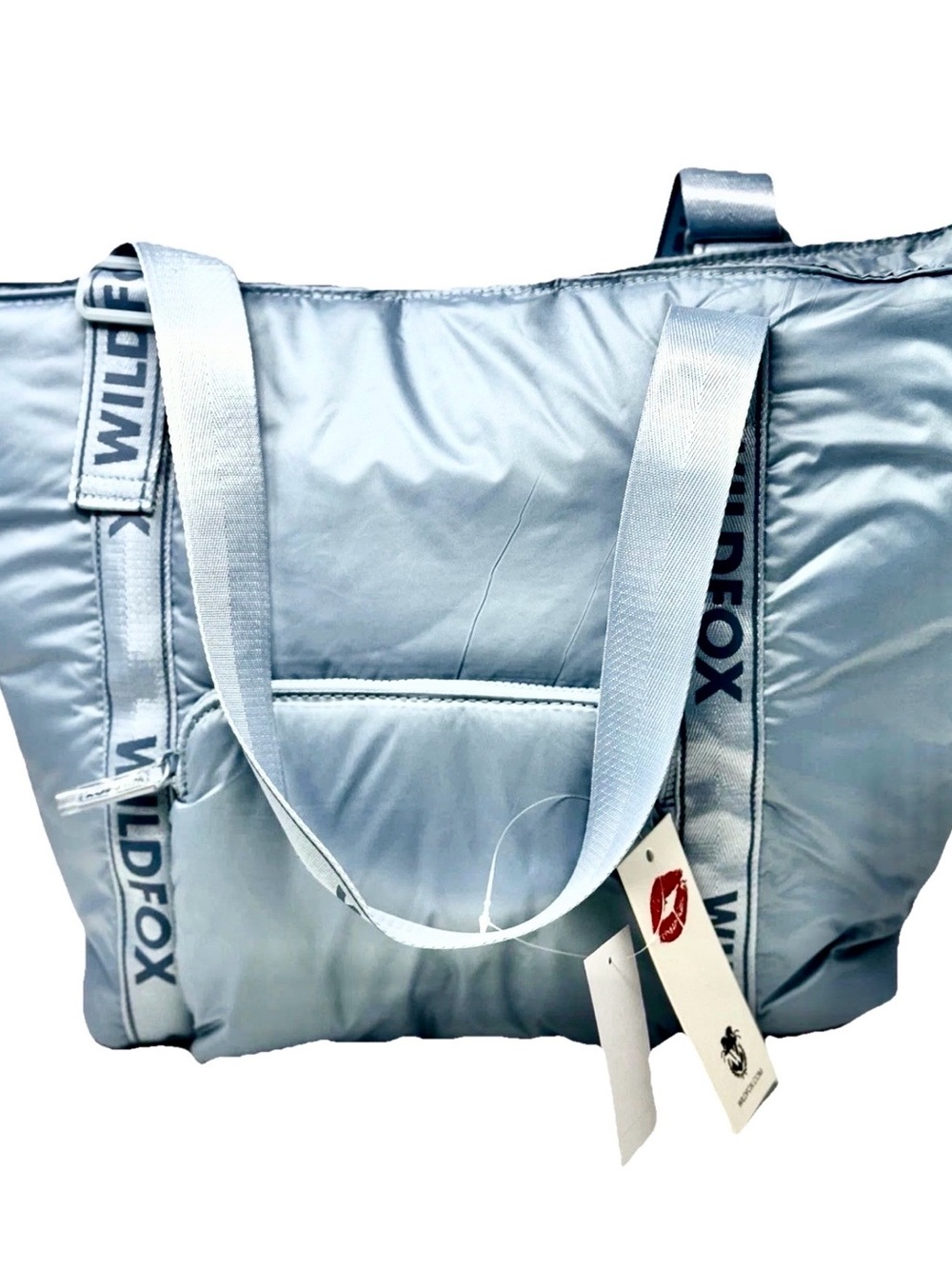 Brand New SEALED Wildfox Blue Puffy Tote Diaper Bag  Beach Pool Bag Retail $88
